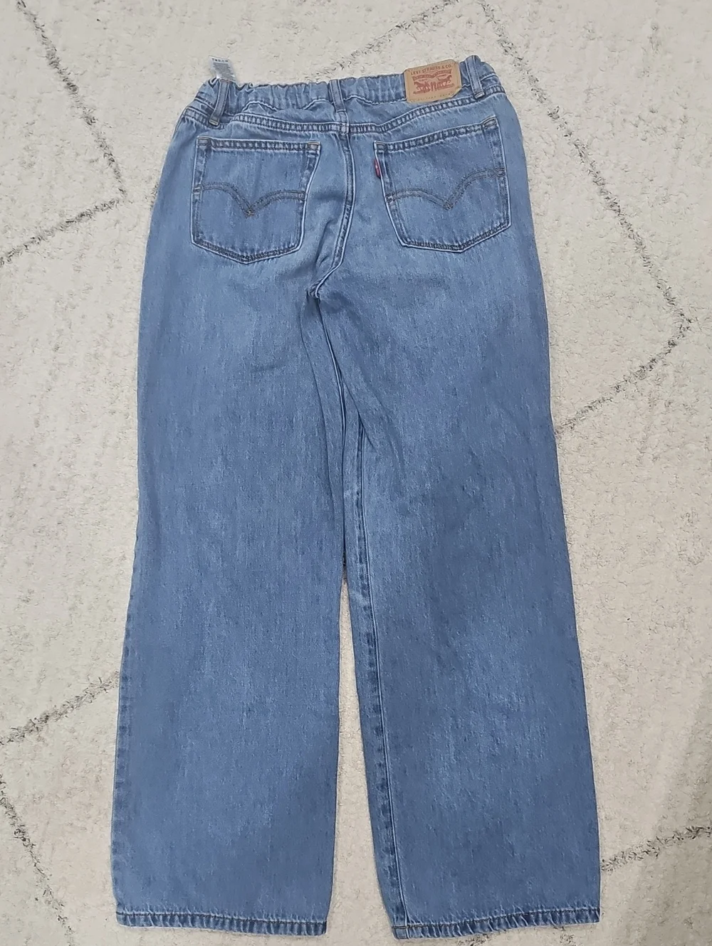 Levi's Relaxed Fit Distressed Wide Leg Blue Jeans Size 16 Girl's XL